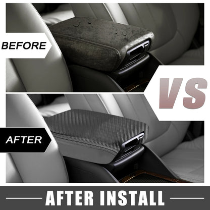 Car Center Console Cover for Toyota CHR 2020-2022 Carbon Fiber Black