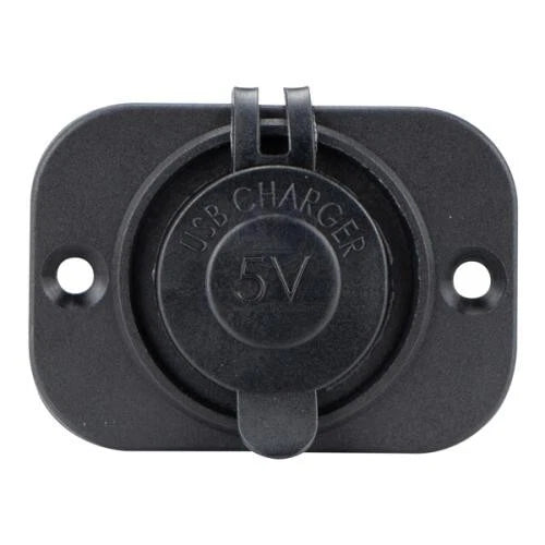 Power Socket Twin USB-A Ports Flush Mount Black 12/24V for RELAXN