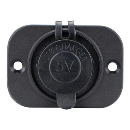 Power Socket Twin USB-A Ports Flush Mount Black 12/24V for RELAXN