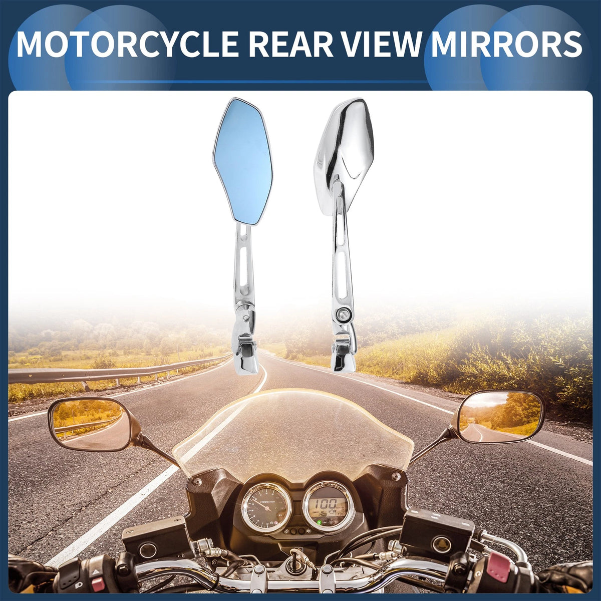 Rear View Mirrors / 2 x / Chrome Silver Tone for Suzuki GSXR 600 750 1000