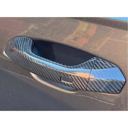 Real Carbon Fiber Exterior Door Handle Cover Caps fit For Audi A6 C8 S6 Q6 Q8
