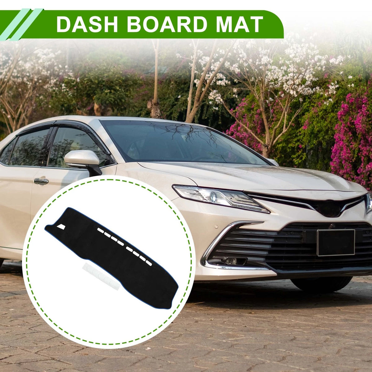 Dashboard Dash Cover Mat for Toyota Hilux Gun125 Black Blue (2017-2020)