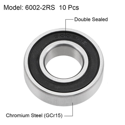 Deep Groove Ball Bearings Z2 15x32x9mm Double Sealed Chrome Steel 10pcs