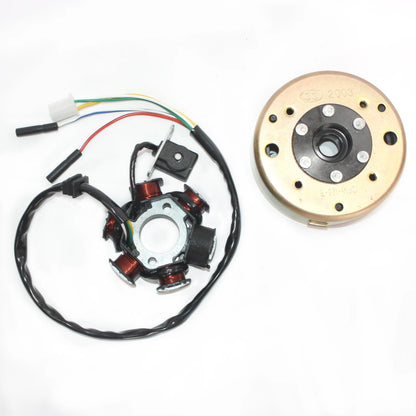 6 Pole Magneto Stator & Flywheel for GY6 125cc 150cc ATV Scooter