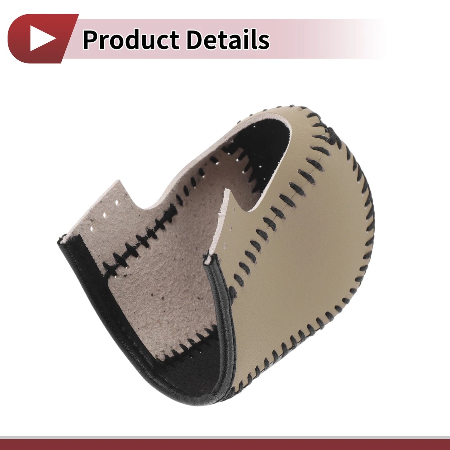 Gear Shift Knob Cover for Acura ZDX Black Beige Faux Leather