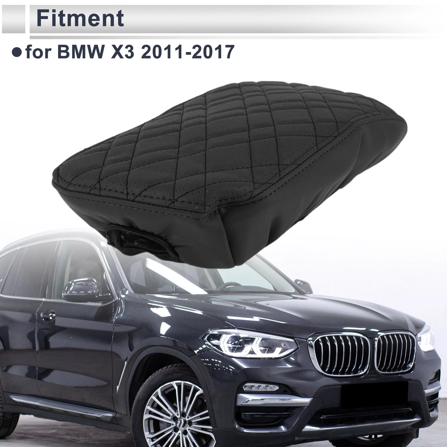 Car Center Console Cover for BMW X3 (2011-2017) Black 1 x Piece
