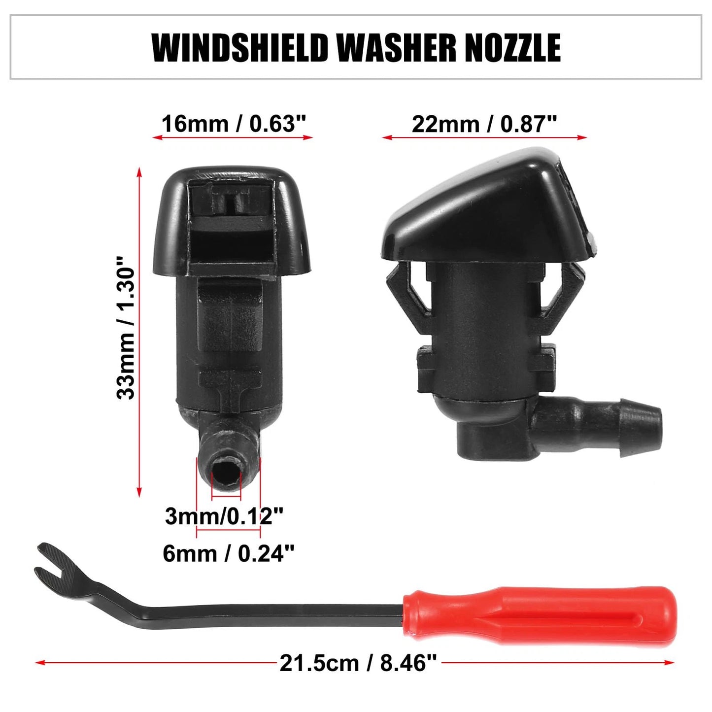 6 x Front Windshield Washer Nozzles for Ford Escape (2008-2012)