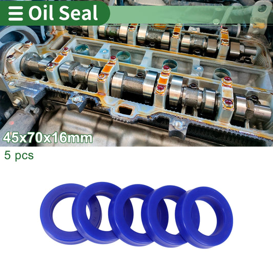 Oil Seal 45x70x16mm 5 Pcs Seal Ring Rotary Shaft Seal TPU Blue