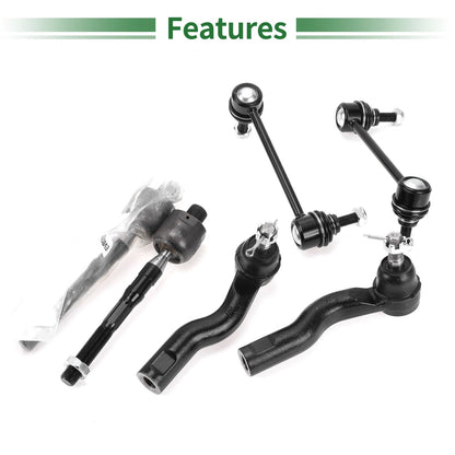 6 x Front Suspension Kit Tie Rod Ends & Sway Bar Links for Mercury Milan (2006-2009)