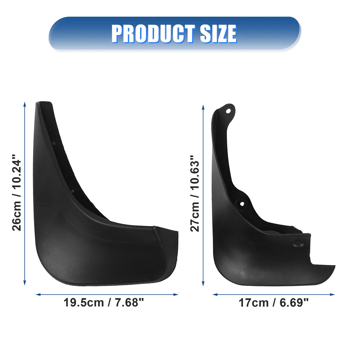 Splash Guards Mud Flap for Toyota Yaris (2006-2020) - 1 x Set with Screws