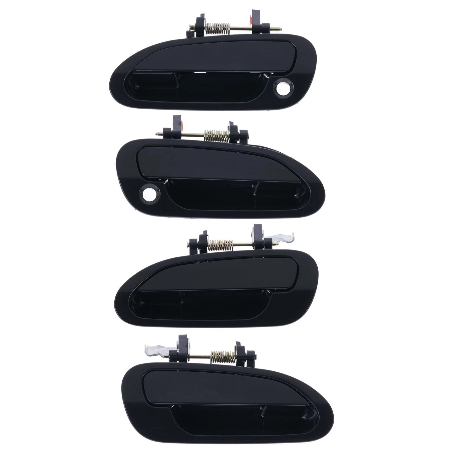 Door Handle Outer Set of 4 for Honda Accord 1998-2003 Black Front Rear LH RH