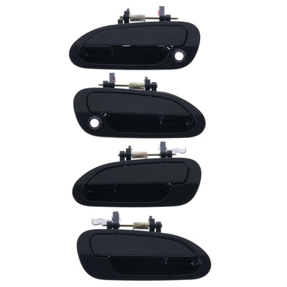Door Handle Outer Set of 4 for Honda Accord 1998-2003 Black Front Rear LH RH