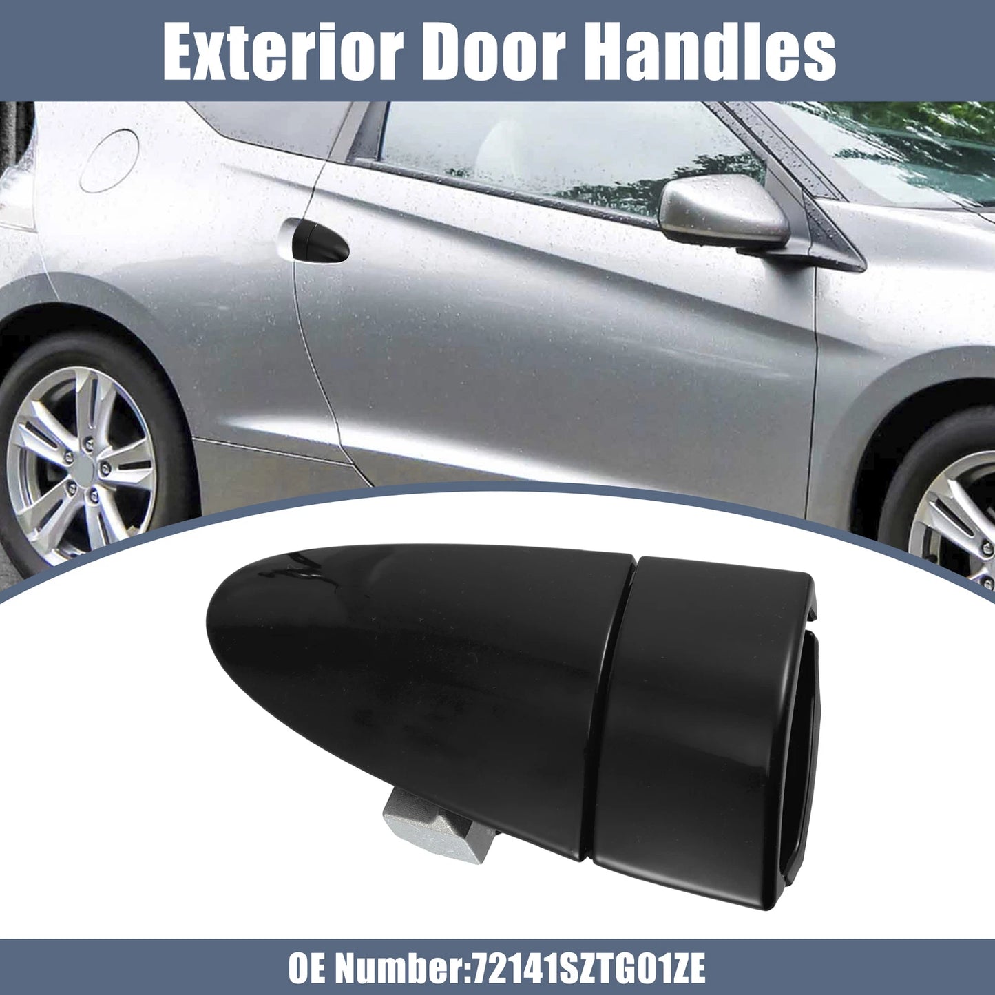 Front Right Exterior Door Handle Black for Honda CR-Z (2011-2016)