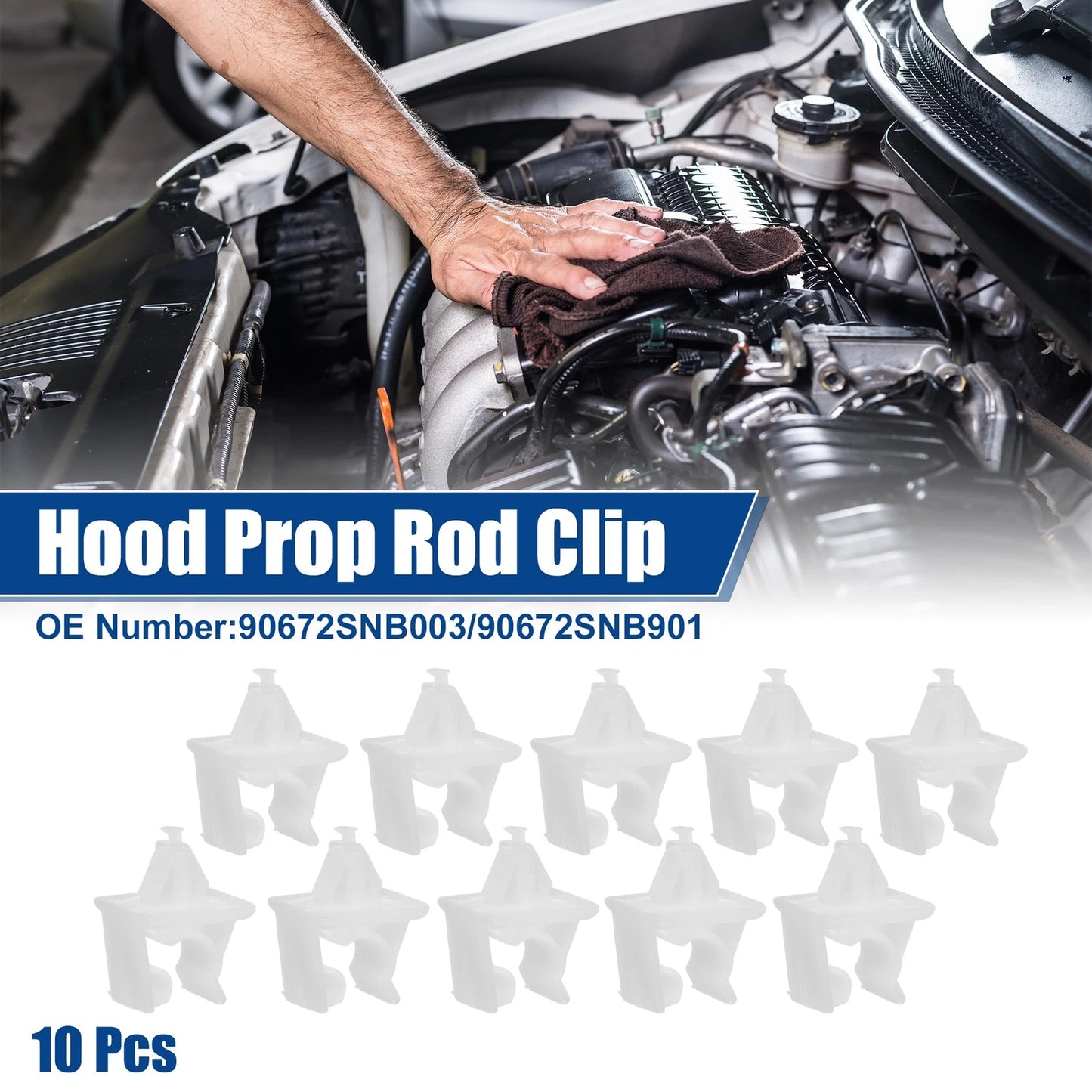 10 Pcs Hood Prop Rod Holders for Honda Civic 2006-2016