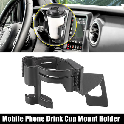 Mobile Phone Drink Bottle Cup Mount Holder for Jeep Wrangler JL (2018-2021)