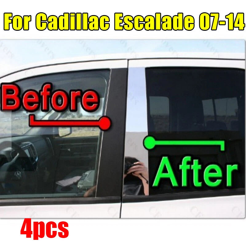 Chrome Pillar Trim Cover Mirrored Post - 4 x for Cadillac Escalade (2007–2014)