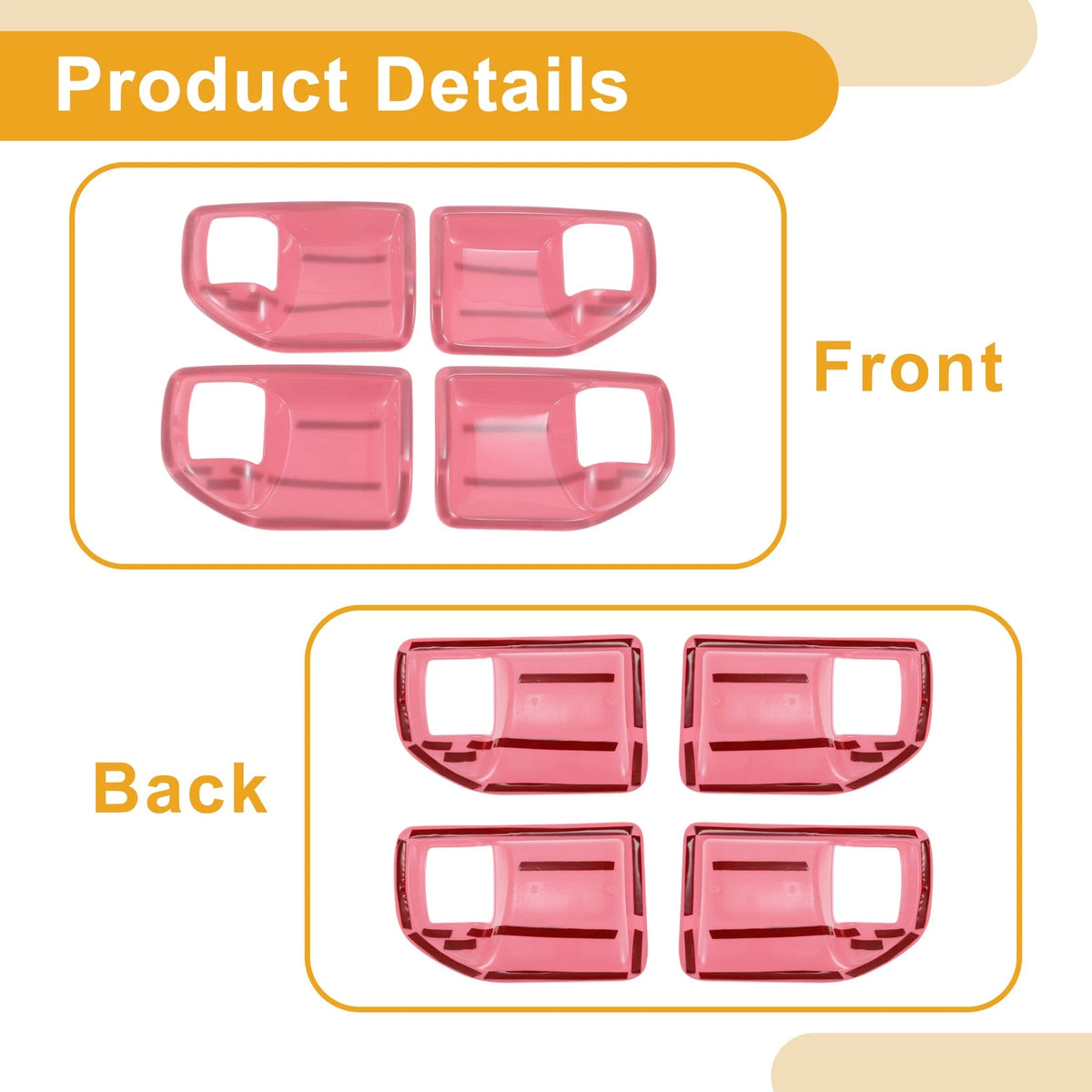 Interior Door Handle Bowl Cover Trim for Jeep Wrangler JK 4DR (2011-2017) - 4 Pcs