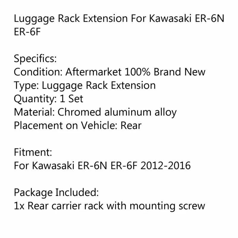 Sissy Bar Luggage Rack for Kawasaki ER-6N ER-6F (2012-2016)