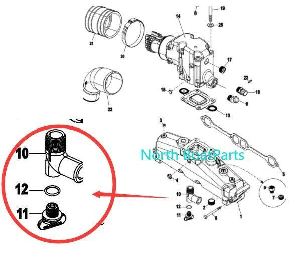Mercruiser Sterndrive/Inboard Exhaust Manifold Drain Elbow Kit