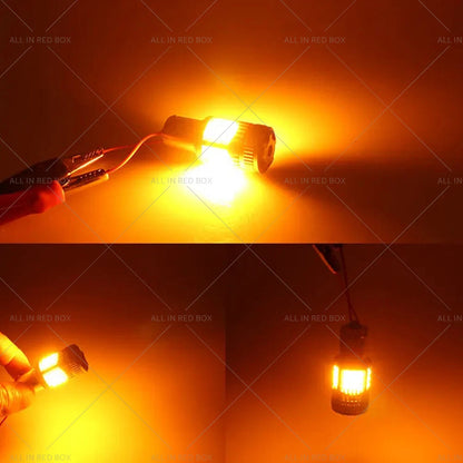 BA15S 1156 P21W No Hyper Flash LED Turn Signal Bulb for Car Amber