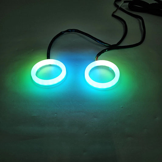 100MM RGB Phone Control Angel Eye Halo Rings Headlight DRL for Car