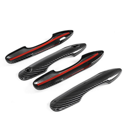 Carbon Black Mirror Covers & 4 x Door Handle Covers for 2018-2023 Toyota Camry