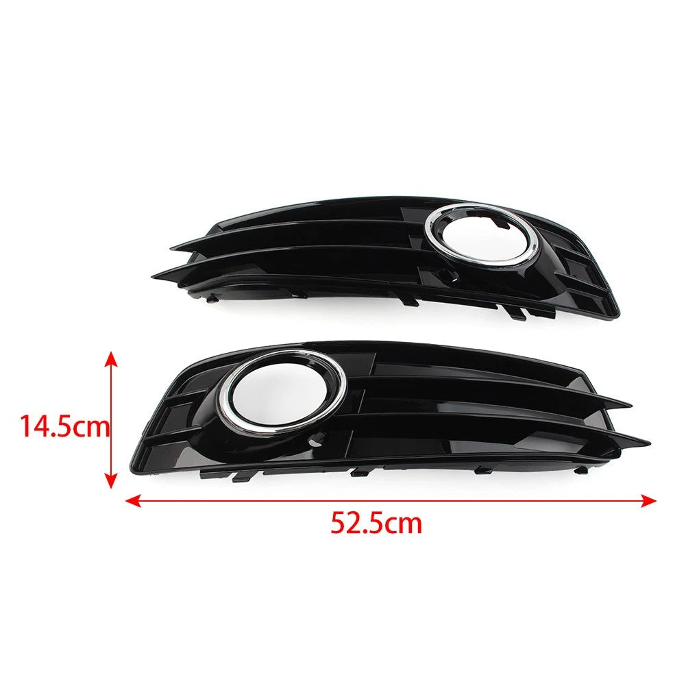 Front Bumper Fog Light Grille Cover with Chrome Ring for Audi A3 (09-12)
