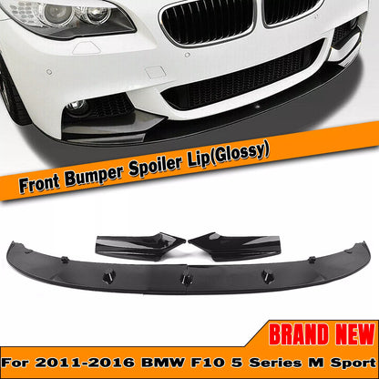 Bumper Spoiler Lip for 2011-2017 BMW F10 5 Series M Sport Glossy Black