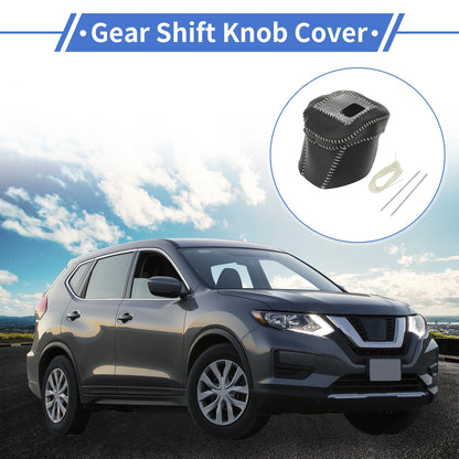 Nissan Rogue Gear Shift Knob Cover 2021-2024 Black Beige Faux Leather