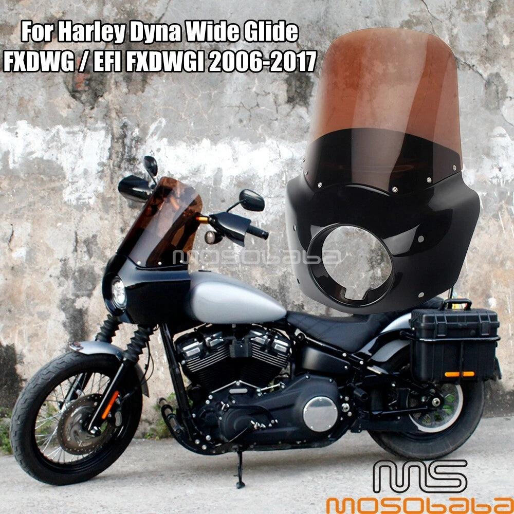 15" Smoke Windshield Fairing for Harley Dyna Wide Glide FXDWG (2006-2017)