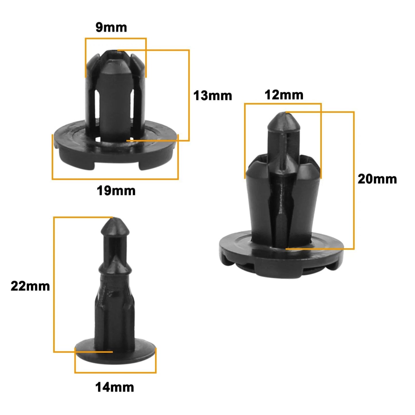 30 Pcs Push Type Retainer Clips for Mitsubishi Honda