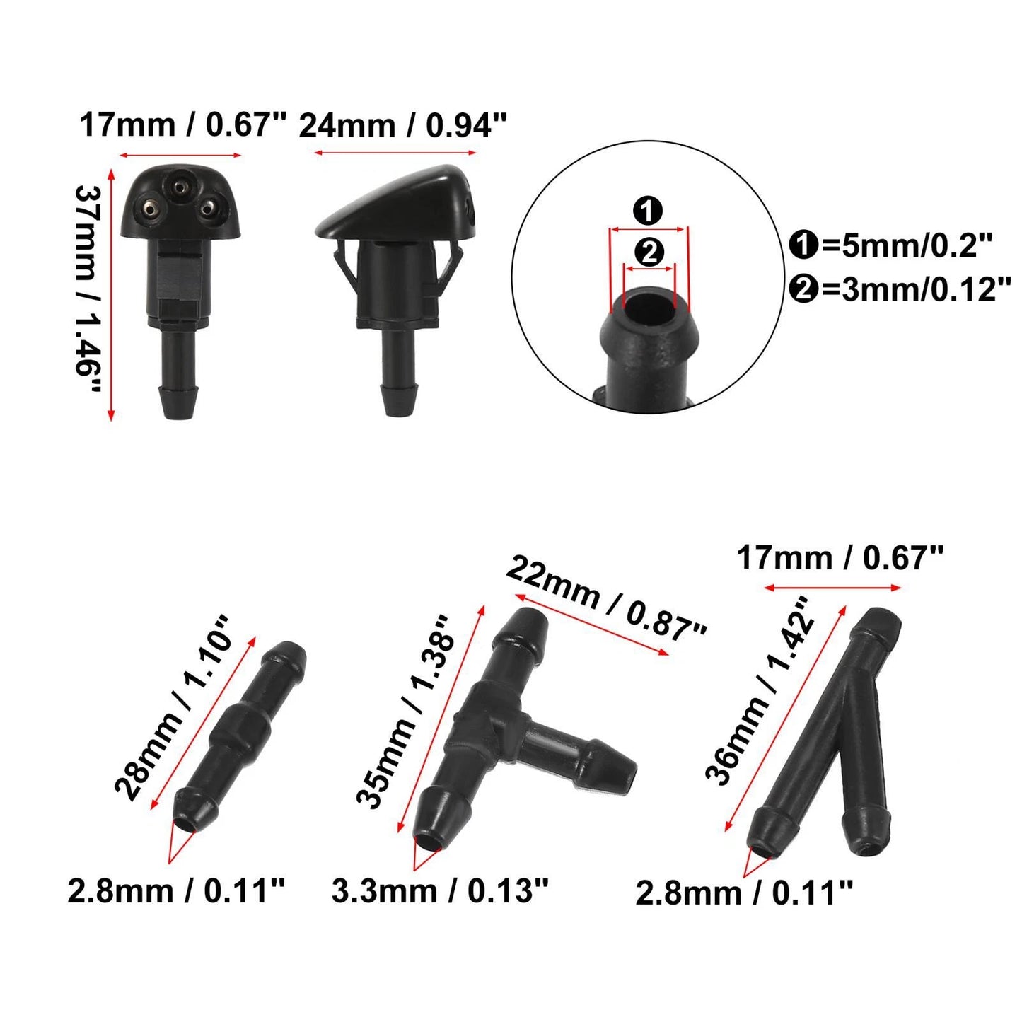 Windshield Washer Nozzles for Hyundai Sonata (2002-2005)