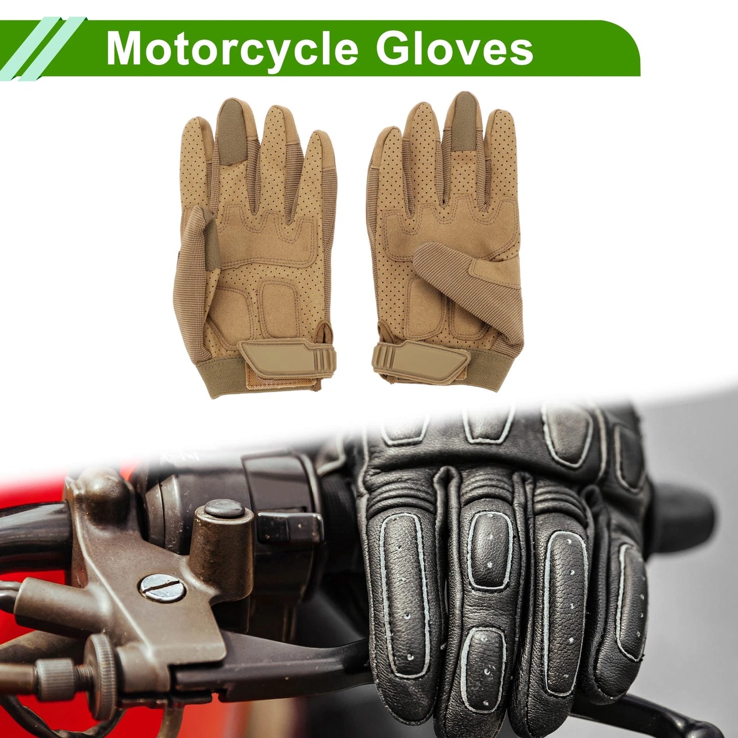 1 x Universal L Motorcycle Gloves for Outdoor On-Road/Off-Road/Mountain Brown