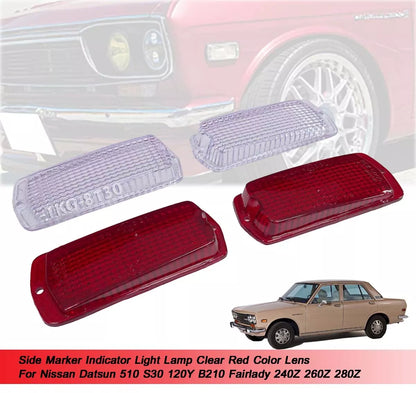 Red Clear Lens Side Marker Light for Nissan Datsun Fairlady 510 120Y 240Z (1968-1973)