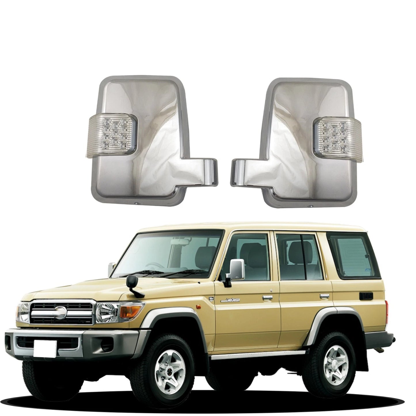 LED Side Mirror Cover for Toyota Land Cruiser FJ70 FJ76 FJ79 LC76 LC77 (Year-Year)