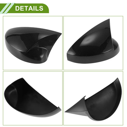 Black Mirror Cover Caps for Honda Civic LX EX Sport Si Sedan (2016-2021)