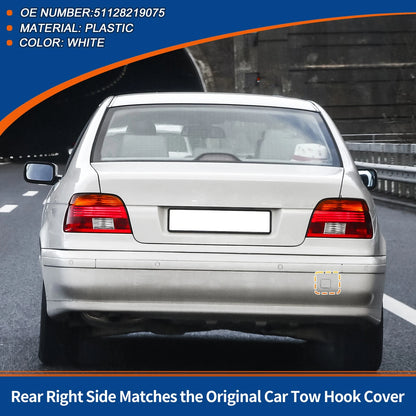 Rear Tow Hook Cover for BMW 525i 528i 530i 540i White