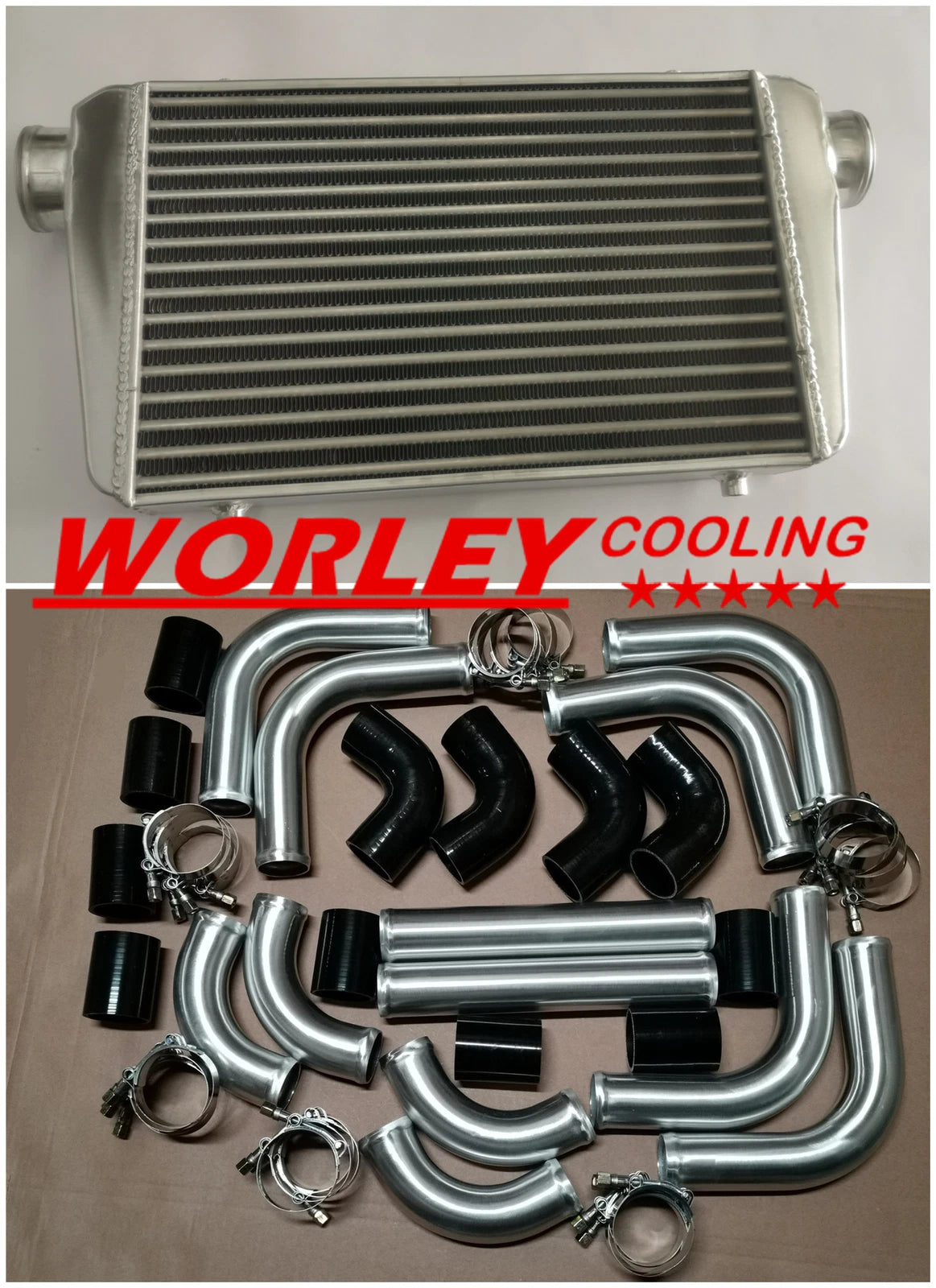 450x300x70mm Universal Intercooler with 76mm Piping & Hose
