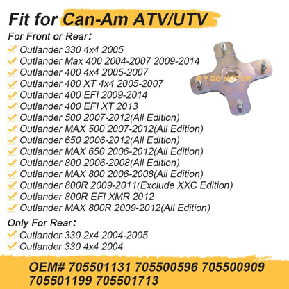 2 x Rear Left /Right Wheel Hubs for Can-Am Renegade (2007–2012)