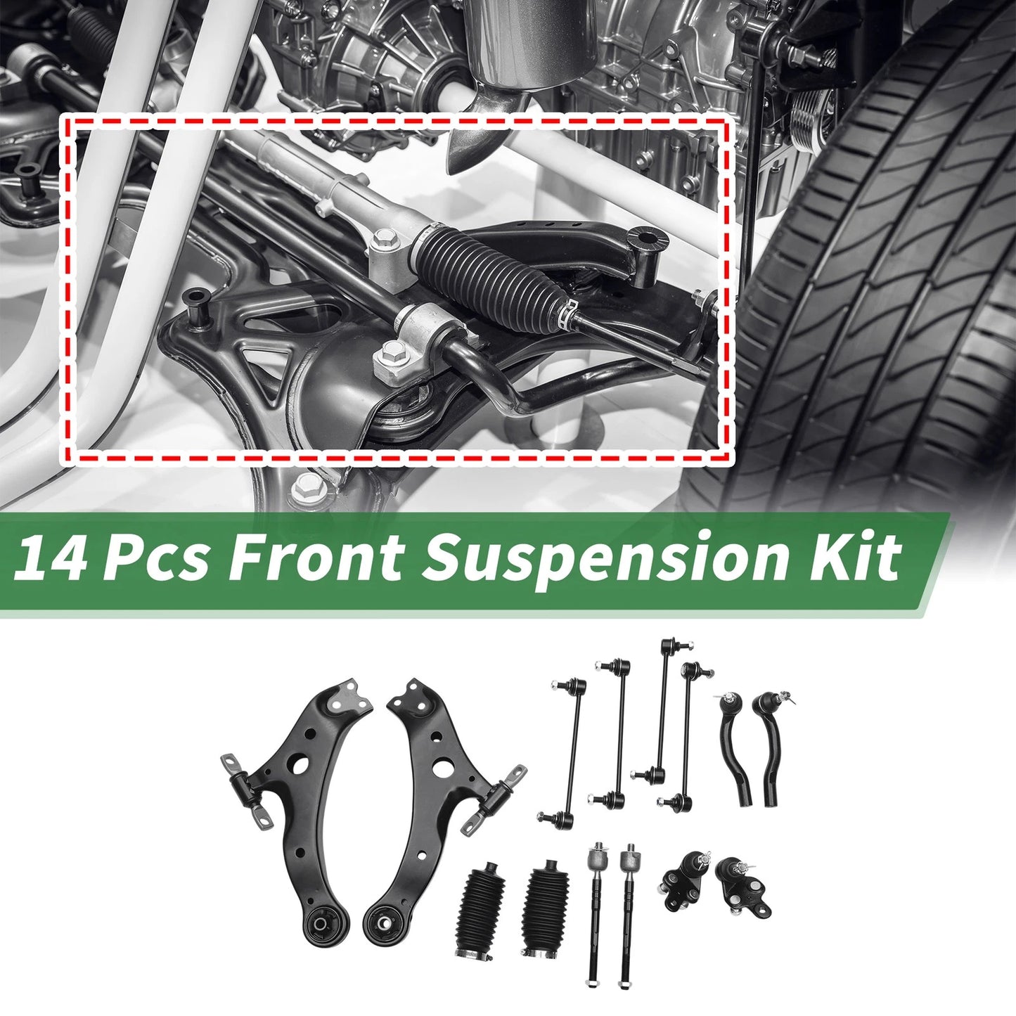 14 Pc Front Lower Control Arms for Toyota Camry (2007-2011)
