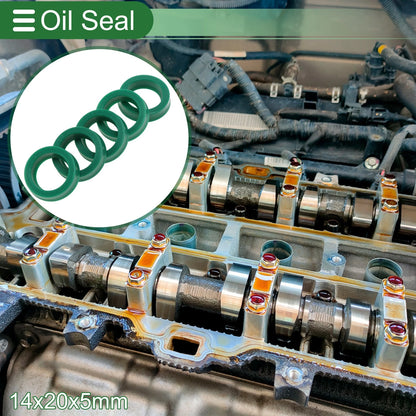 Oil Seal / 14x20x5mm / Seal Ring Rotary Shaft Seal TPU Green 5 Pcs