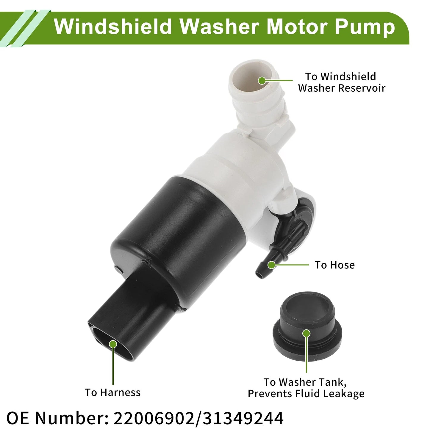 Windshield Washer Pump w/Grommet for VOLVO V60 (2015-2018)
