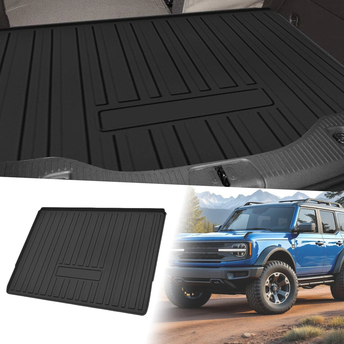 Flat Face Cargo Liner Rear Trunk Mat for Ford Bronco (2022-2024) 1 x TPE