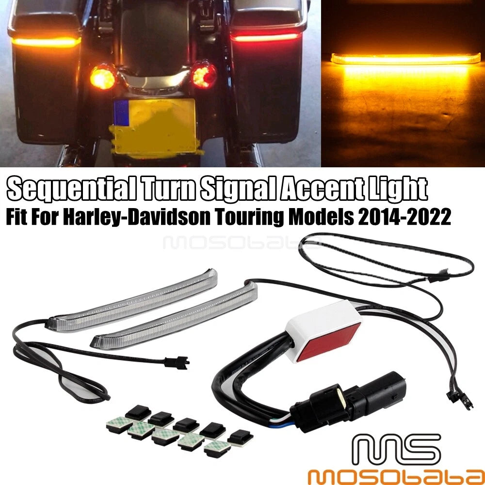 Saddlebag Sequential Turn Brake Signal Accent Light for Touring (2014-2022)