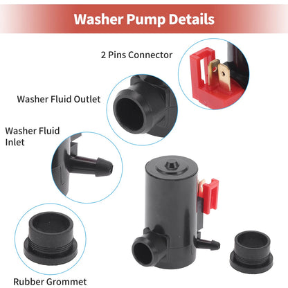 Windshield Washer Pump w Grommet for Honda CR-V