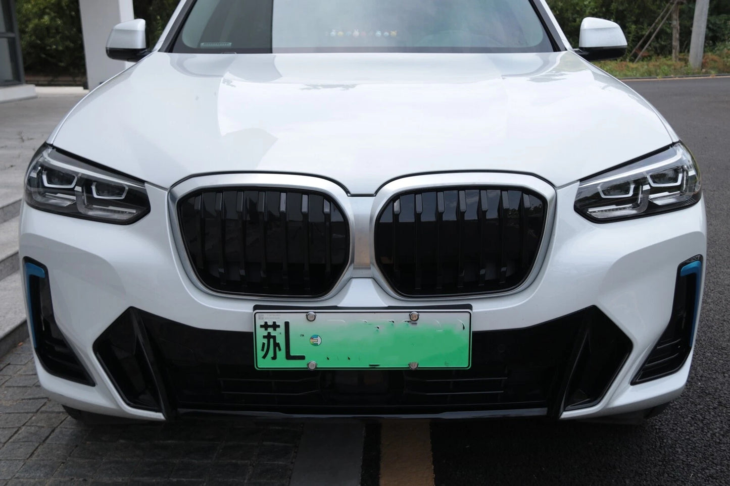 Front Bumper Kidney Grille Mesh Cover for BMW IX3 (2022)