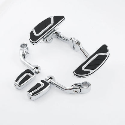 Long Angled Floorboards & Footpegs for Harley Touring (1993 - 2025)