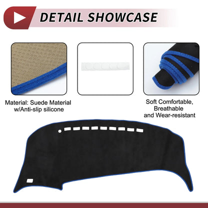 Dash Cover Mat Pad Black Blue for Toyota Estima 50 series (2006–2019)