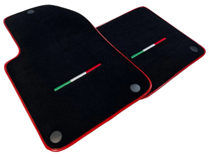 Black Floor Mats for Ferrari 599 Coupe 2006-2012 Tailored Carpets with Red Trim