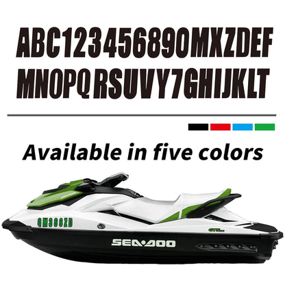 Custom 3" Boat & Jet Ski Stickers for Boat Registration Numbers & Letters